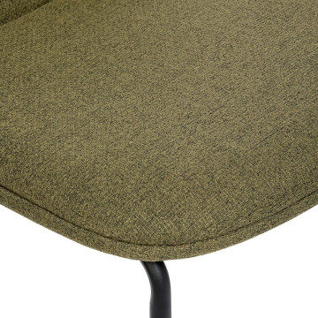 Chaise Neora tissu vert cèdre pieds métal noir Atmosphera - Le Dépôt Bailleul