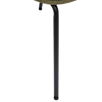 Chaise Neora tissu vert cèdre pieds métal noir Atmosphera - Le Dépôt Bailleul