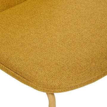 Chaise Neora tissu ocre pieds métal effet bois Atmosphera - Le Dépôt Bailleul
