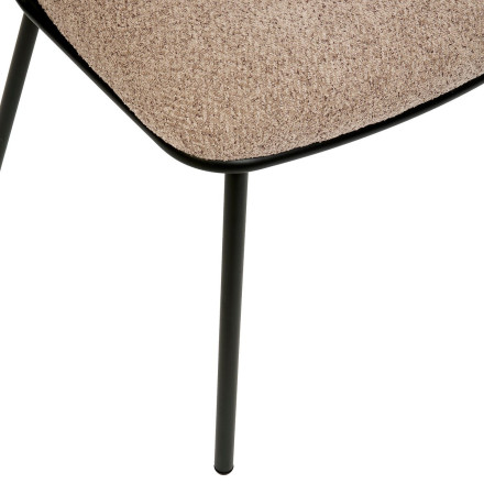 Chaise Alba chenille taupe pieds métal noir Atmosphera - Le Dépôt Bailleul