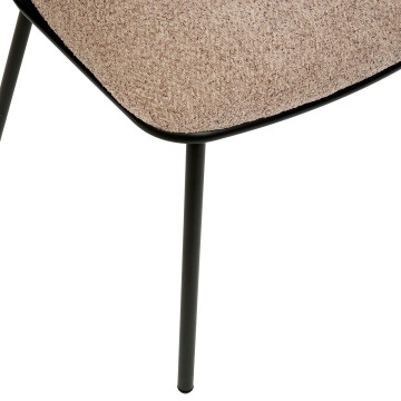 Chaise Alba chenille taupe pieds métal noir Atmosphera - Le Dépôt Bailleul