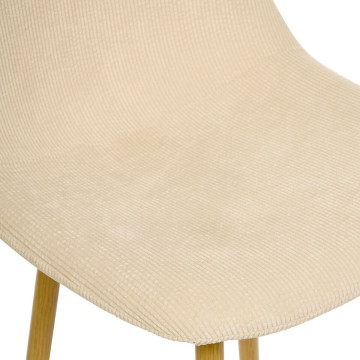 Tabouret de bar Roka beige pieds métal effet bois Atmosphera - Le Dépôt Bailleul