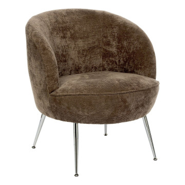 Fauteuil chenille tonka pieds métal chrome Atmosphera - Le Dépôt Bailleul