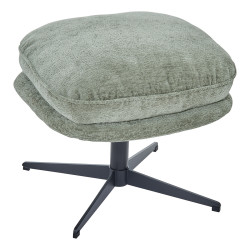 Pouf repose pied Stelan tissu chenille vert cèdre Atmosphera - Le Dépôt Bailleul