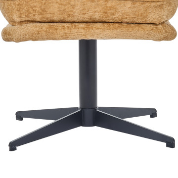 Pouf repose pied Stelan tissu chenille ambre Atmosphera - Le Dépôt Bailleul