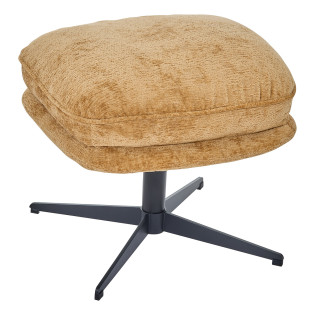 Pouf repose pied Stelan tissu chenille ambre Atmosphera - Le Dépôt Bailleul