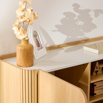 Meuble TV 2 portes 2 niches Homelya Atmosphera - Le Dépôt Bailleul