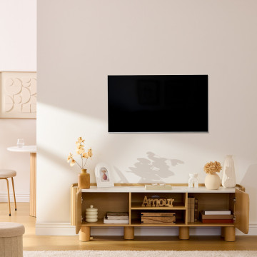 Meuble TV 2 portes 2 niches Homelya Atmosphera - Le Dépôt Bailleul