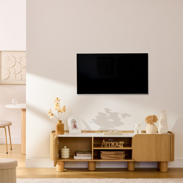 Meuble TV 2 portes 2 niches Homelya Atmosphera - Le Dépôt Bailleul