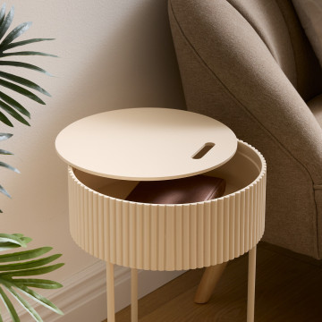 Table à café Juna D33 cm beige Atmosphera - Le Dépôt Bailleul