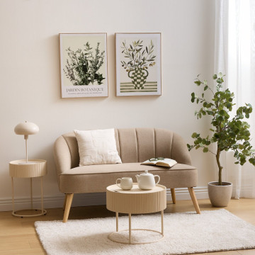 Table basse Juna D45 cm beige Atmosphera - Le Dépôt Bailleul