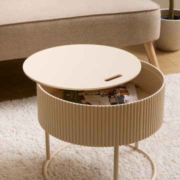 Table basse Juna D45 cm beige Atmosphera - Le Dépôt Bailleul
