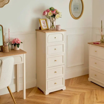 Chiffonnier 5 tiroirs Mohea ivoire Atmosphera - Le Dépôt Bailleul