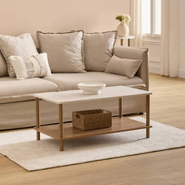 Table basse Côme 2 niveaux 90 cm effet travertin 5five - Le Dépôt Bailleul