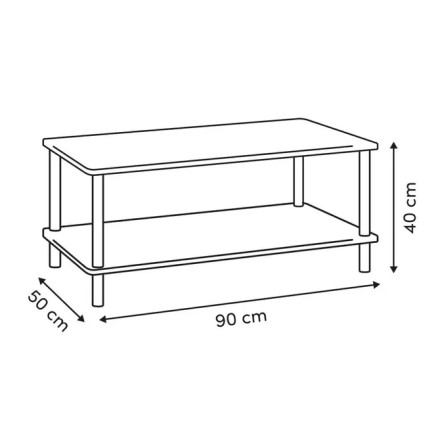 Table basse Côme 2 niveaux 90 cm effet travertin 5five - Le Dépôt Bailleul
