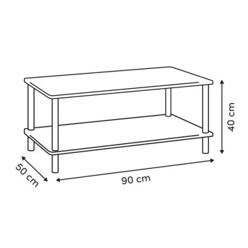 Table basse Côme 2 niveaux 90 cm effet travertin 5five - Le Dépôt Bailleul