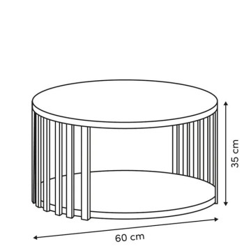 Table basse 2 niveaux Slat tasseaux 60 cm 5five - Le Dépôt Bailleul