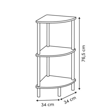 Etagère d'angle 3 niveaux plateau effet pierre Côme 5five - Le Dépôt Bailleul