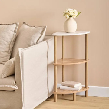 Etagère d'angle 3 niveaux plateau effet pierre Côme 5five - Le Dépôt Bailleul