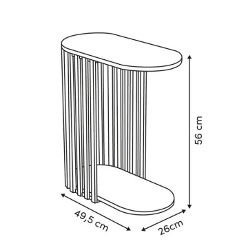 Bout de canapé Slat tasseaux 56 cm 5five - Le Dépôt Bailleul