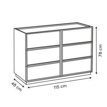 Commode 6 tiroirs Framy 115 cm 5five - Le Dépôt Bailleul
