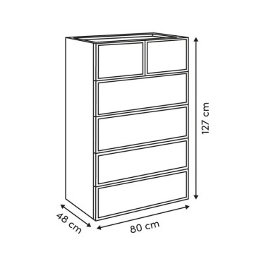 Commode 4+2 tiroirs Framy 80 cm 5five - Le Dépôt Bailleul