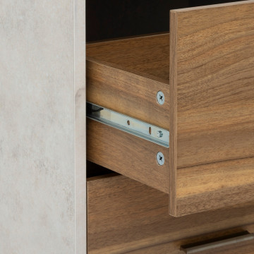 Chiffonnier 4 tiroirs Côme effet travertin 5five - Le Dépôt Bailleul