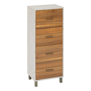 Chiffonnier 4 tiroirs Côme effet travertin 5five - Le Dépôt Bailleul