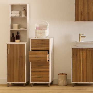 Chiffonnier 4 tiroirs Côme effet travertin 5five - Le Dépôt Bailleul