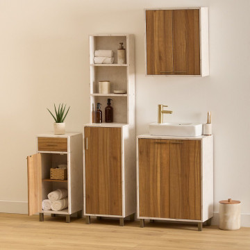 Colonne 1 porte Côme 168 cm effet travertin 5five - Le Dépôt Bailleul