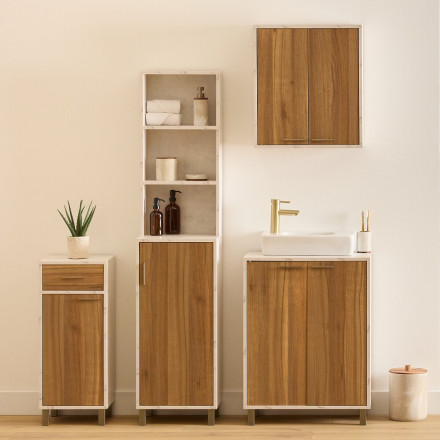 Meuble sous lavabo 2 portes Côme effet travertin 5five - Le Dépôt Bailleul