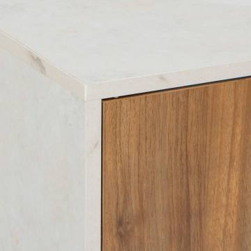 Meuble sous lavabo 2 portes Côme effet travertin 5five - Le Dépôt Bailleul