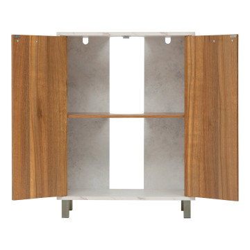 Meuble sous lavabo 2 portes Côme effet travertin 5five - Le Dépôt Bailleul