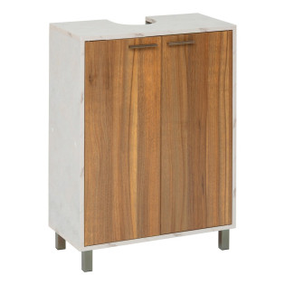 Meuble sous lavabo 2 portes Côme effet travertin 5five - Le Dépôt Bailleul