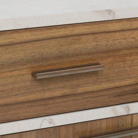 Meuble bas 1 tiroir 1 porte Côme effet travertin 5five - Le Dépôt Bailleul