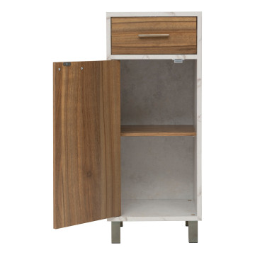 Meuble bas 1 tiroir 1 porte Côme effet travertin 5five - Le Dépôt Bailleul