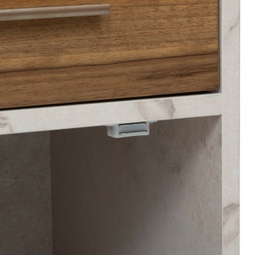 Meuble bas 1 tiroir 1 porte Côme effet travertin 5five - Le Dépôt Bailleul