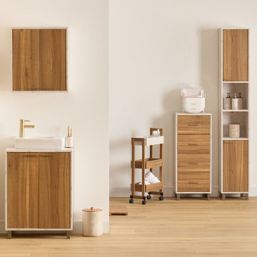 Colonne 2 portes Côme 194 cm effet travertin 5five - Le Dépôt Bailleul