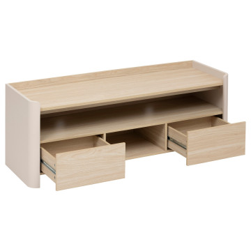 Meuble télé 2 tiroirs Roundy 120 cm ivoire 5five - Le Dépôt Bailleul