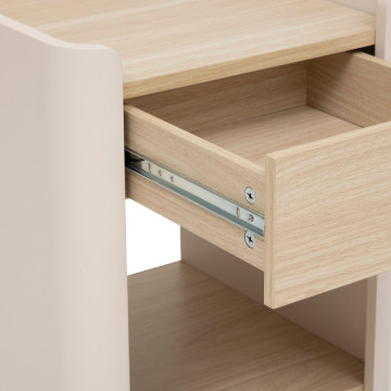 Table de chevet 1 tiroir Roundy 50 cm ivoire 5five - Le Dépôt Bailleul