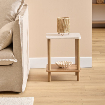 Table d'appoint 1 étagère plateau effet pierre Côme 5five - Le Dépôt Bailleul