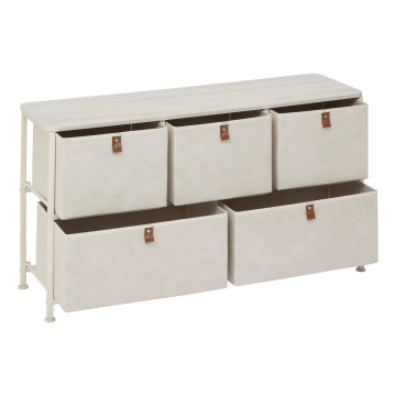 Commode basse 5 tiroirs Tissa beige 5five - Le Dépôt Bailleul