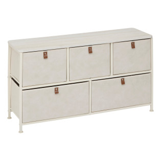 Commode basse 5 tiroirs Tissa beige 5five - Le Dépôt Bailleul