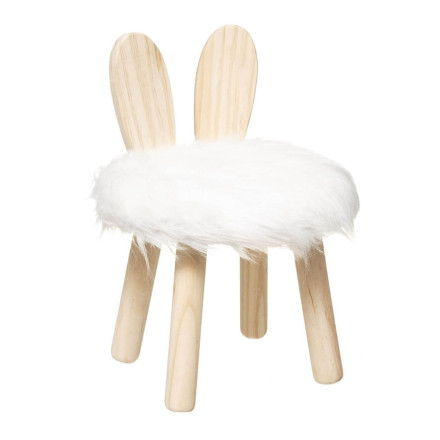 Tabouret enfant Lapin fausse fourrure Atmosphera - Le Dépôt Bailleul