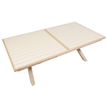 Table extérieure extensible 10p. Axiome argile effet bois honey Hespéride - Le Dépôt Bailleul