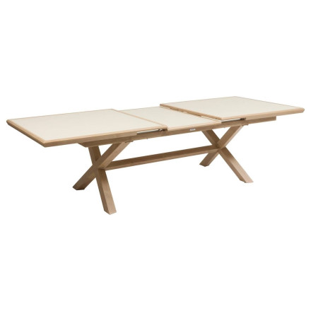 Table extérieure extensible 10p. Axiome argile effet bois honey Hespéride - Le Dépôt Bailleul