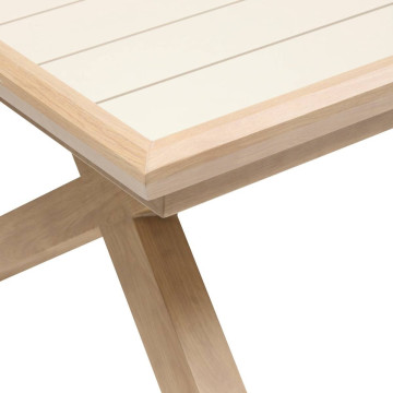 Table extérieure extensible 10p. Axiome argile effet bois honey Hespéride - Le Dépôt Bailleul