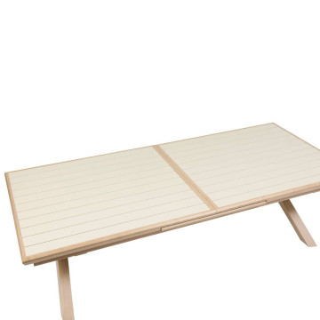 Table extérieure extensible 12p. Axiome argile effet bois honey Hespéride - Le Dépôt Bailleul
