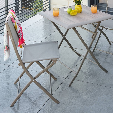 Chaise pliante Modula noisette/café Hespéride- Le Dépôt Bailleul