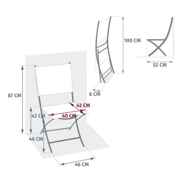 Chaise pliante Modula acajou Hespéride - Le Dépôt Bailleul